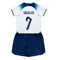 England Jack Grealish #7 Hjemmebanesæt Børn VM 2022 Kortærmet (+ Korte bukser)